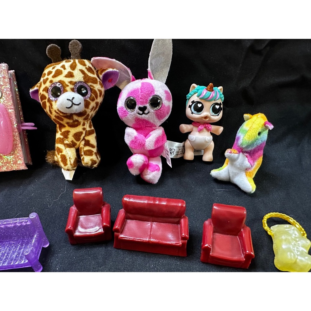 Mixed Toy Lot Ty Beanie Boos Barbie Car Dollhouse Furniture Jewelry Fidget Cube - Picture 5 of 6